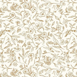 Ditsy Buttercups floral - cream ochre