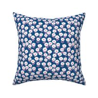 Retro Scandinavian style minimalist blossom party summer flowers eclectic blue pink white 