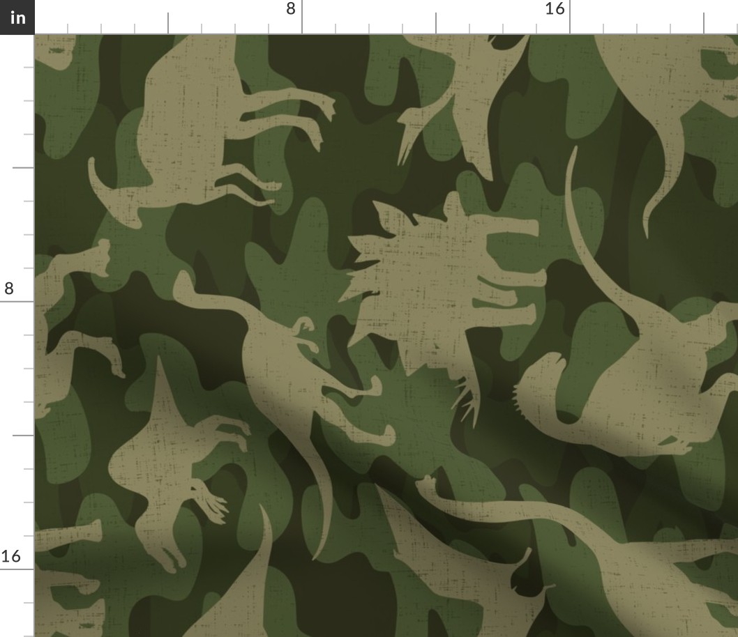 Khaki Camo Dinosaurs Rotated - extra large scale