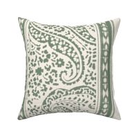 IKAT CACHEMIRE green moss stripe