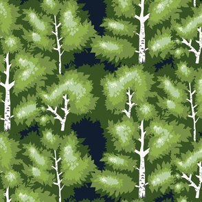 green birch foliage | large