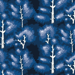 blue birch tree foliage | large
