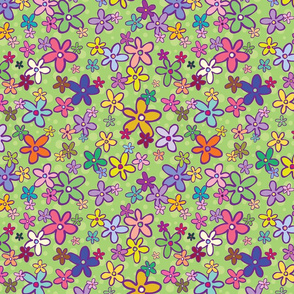 Flowers with PolkaDot background