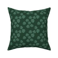 Little minimalist monstera leaves garden tropical leaves for summer for earth day and nature lovers forest green teal