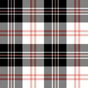 Tricolor coral, black and white plaid