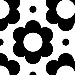 Pattern 0103 - black and white chamomiles