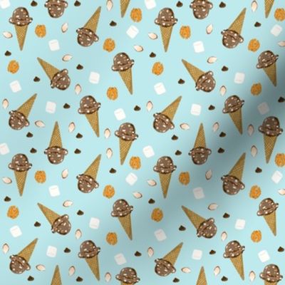 small rocky road ice cream fabric - s'mores fabric, ice cream