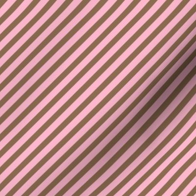 small pink and brown stripes fabric - candy stripe fabric - chocolate strawberry stripes - ice cream