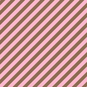 small pink and brown stripes fabric - candy stripe fabric - chocolate strawberry stripes - ice cream