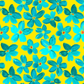 Blue-Flowers-Neonblue-yellow