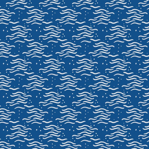 Waves and Spray Blue Batik
