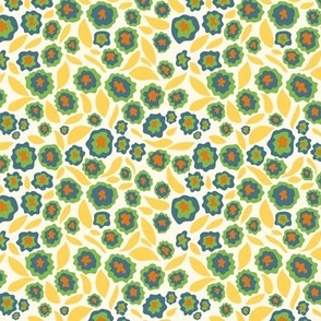 Vibrant and cheery sunshine yellow and lime green floral