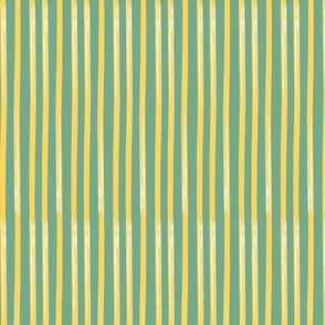 Rustic Stripes in Bright and Bold Green and Yellow 