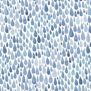 Blue watercolour raindrops