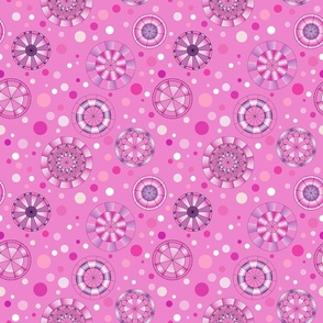 Mandalas and Dots Pink (Quilt & Fashion Version)
