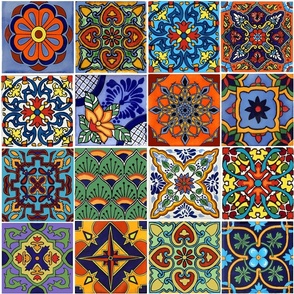 Mexican Talavera Tiles 5.25" multicolor