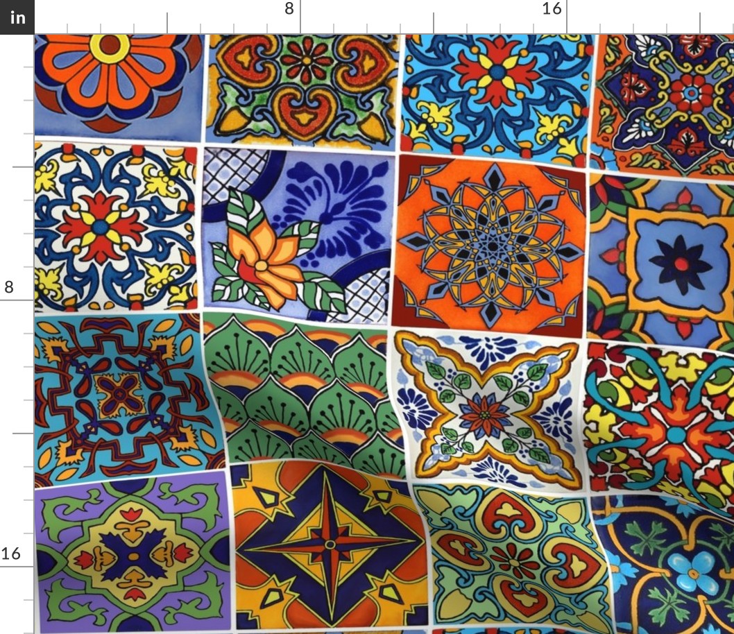 Mexican Talavera Tiles 5.25" multicolor
