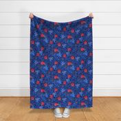 Herbs and Flowers vintage bigger scale navy