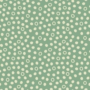 Polka Dot in Green and Cream