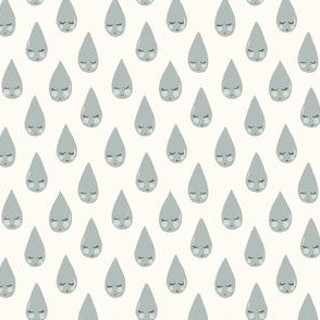 Raindrops // Small - novelty print - dusty blue