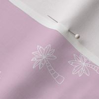 Soft minimalist hand drawn tropical palm trees and island vibes boho summer design orchid pink white