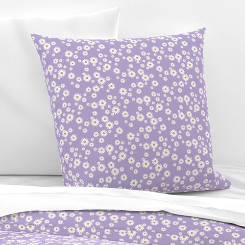 Summer day daisies minimal abstract Scandinavian boho style nursery girls lilac purple white