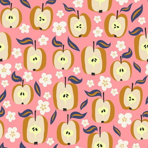 Apples and blossoms-Pink