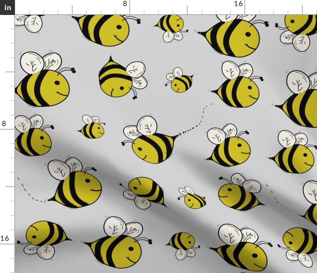 Bees on a slate-grey background 