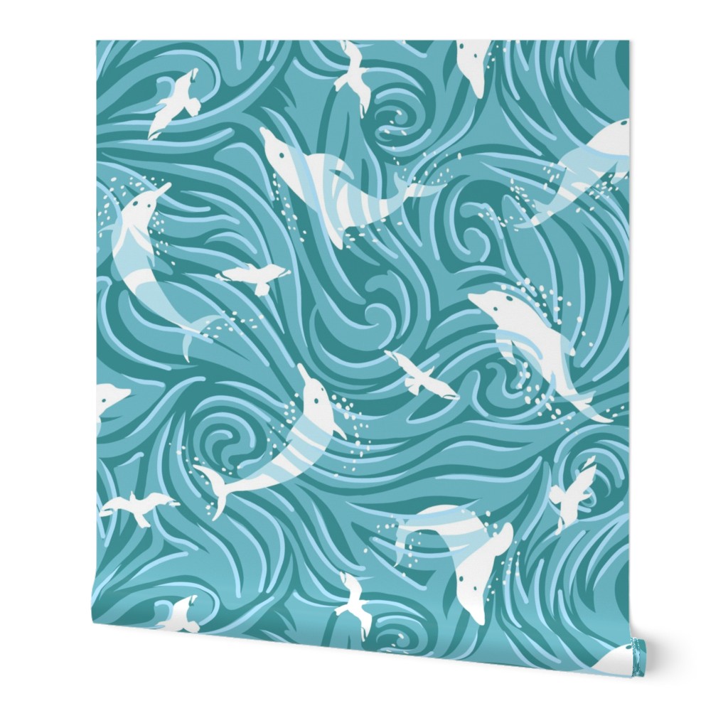 Waterways | Free On The Sea | Large | Sea Green