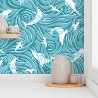 Waterways | Free On The Sea | Large | Sea Green