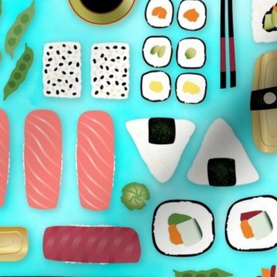 Endless Lush Sushi - aqua - medium