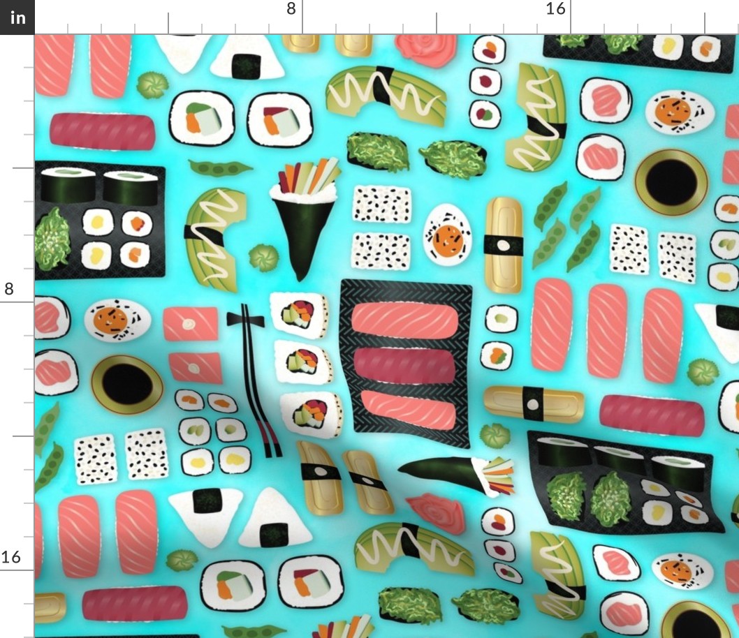 Endless Lush Sushi - aqua - medium