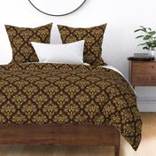 Brown Paisley Boho Damask