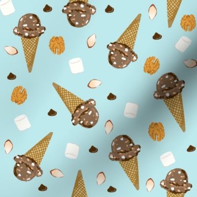 rocky road ice cream fabric - s'mores fabric, ice cream