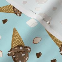 rocky road ice cream fabric - s'mores fabric, ice cream