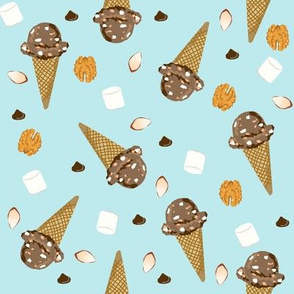 rocky road ice cream fabric - s'mores fabric, ice cream