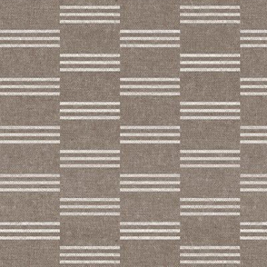 (small scale) Ella stripe - soft brown home decor (triple dash stack)  - LAD21