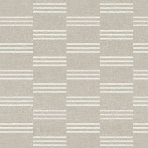 (small scale) Ella stripe - stone beige home decor (triple dash stack)  - LAD21
