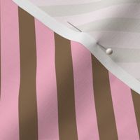 pink and brown stripes fabric - candy stripe fabric - chocolate strawberry stripes - ice cream
