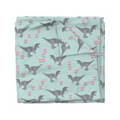 Mint Gray Dinosaur Large