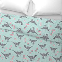 Mint Gray Dinosaur Large