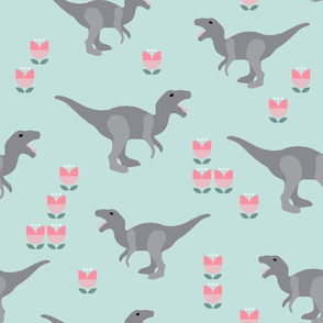 Mint Gray Dinosaur Large