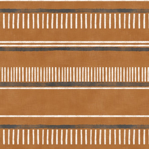 Mod Chalk & Charcoal Stripes (bronze linen)