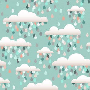 clouds and drops - mint