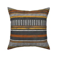 Mod Chalk - Gold - Rust Stripes (charcoal linen) 14"