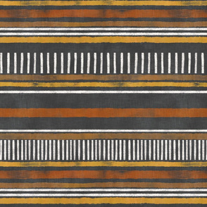 Mod Chalk - Gold - Rust Stripes (charcoal linen) 14"