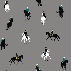 Equestrians on Slate Grey