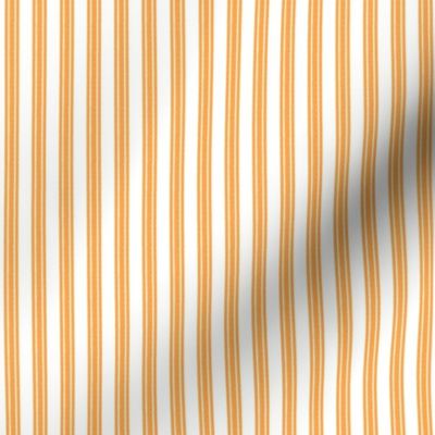 Vertical Ticking Stripes, Creamsicle Orange