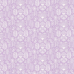 Folksy lines and shapes lilac white