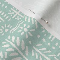 Folksy lines and shapes aqua white